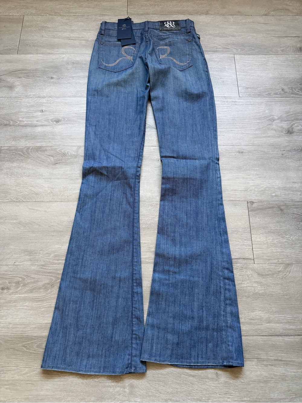Rock &republic Ruby high rise flare jeans NWT 25 Justice League wash rhinestone